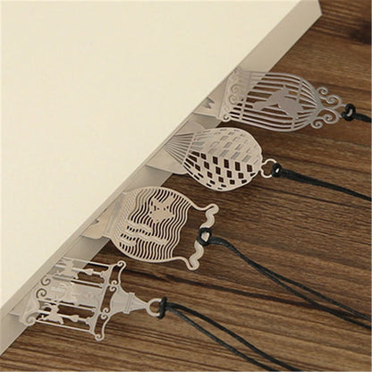 4 pcs/lot Cute Kawaii Creative Horse Birdcage Hollow Metal Bookmark Ruler For Student Gift School Supplies