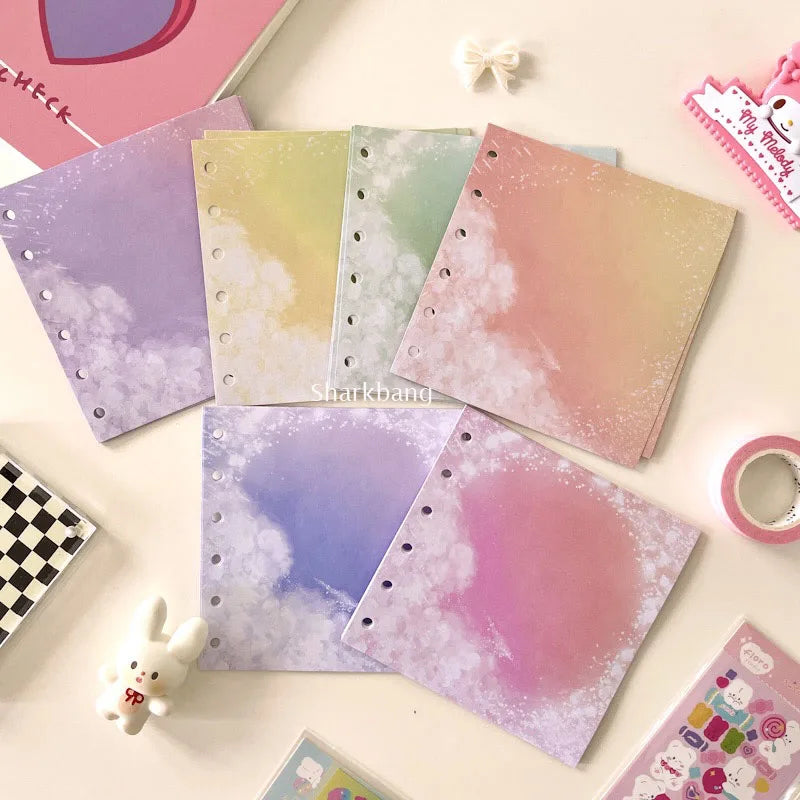 Sharkbang A7 Square Loose Leaf Diary Notebook Glitter Journals Agenda Planner PVC Binder Goo Card Book Gift Set Stationery