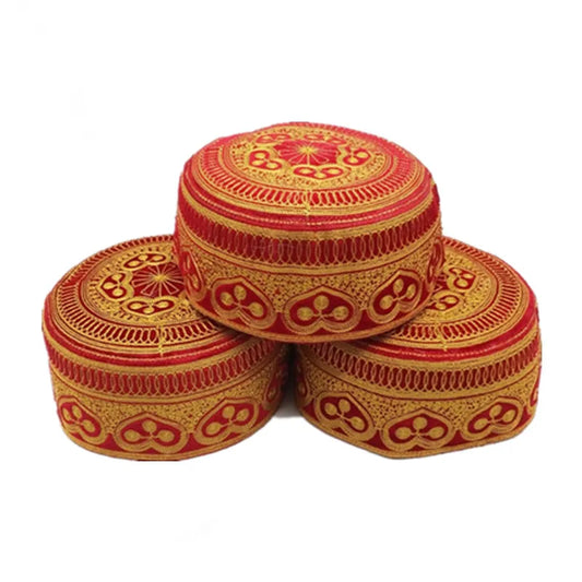 Embroidery Muslim Prayer Hats For Men Saudi Arabia India bonnet musulman Islamic Clothing Accessories Arab Jewish Cap