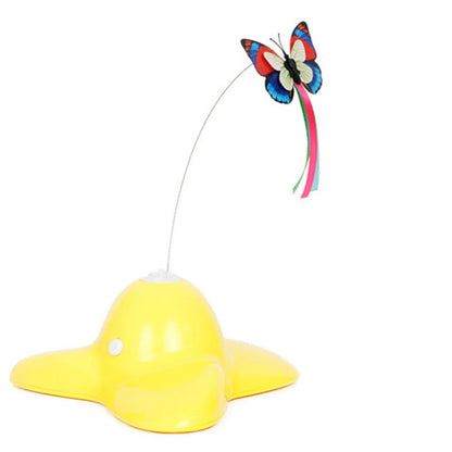 Electric Automatic Rotating Cat Toy Colorful Fluttering Butterfly Shape Funny Kitten Puppy Interactive Playing Toys Accessories