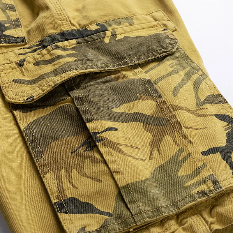 2026 Summer New Camouflage Tactical Cargo Shorts Men Khaki Jogger Military Cargo Shorts Men Cotton Casual Loose Men Shorts