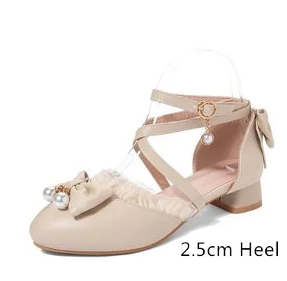 7-15 Years Old Girls High Heels Shoes Pink White Princess Girls Dress Shoes Summer Girls Party Shoes  X#12/10D50