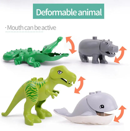 Building Block Toy Animal Series: Black Cat Dog Lion Tiger Elephant Children's Party Zoo Parent-child Interactive Holiday Gift