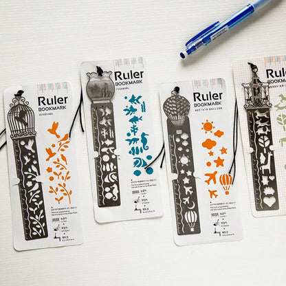 4 pcs/lot Cute Kawaii Creative Horse Birdcage Hollow Metal Bookmark Ruler For Student Gift School Supplies
