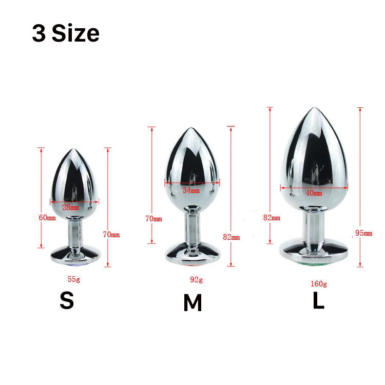 3 Size/set Metal Anal plug butt plug Sex Toys Butt Toys For Women/Men/Couples Adult Game Masturbator Anal S/M/L Diamond Sex Shop