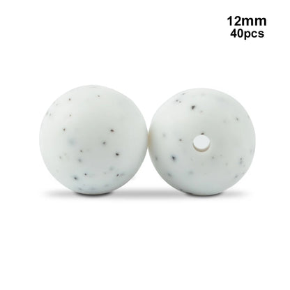 LOFCA 40pcs 12mm Silicone Beads Teething Chew Beads Food Grade Teether Necklace BPA Free Diy Jewelry Baby Teether Toy Pacifier