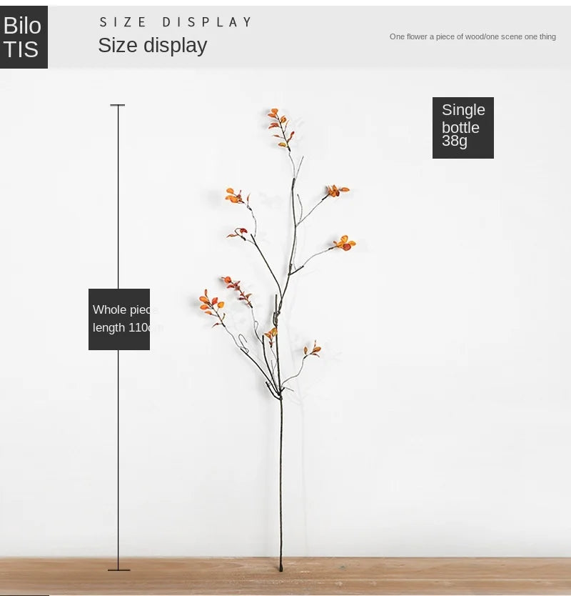 110cm Single Feel Autumn Leaf Plant Bouquet Artificial Flowers Plastic Floor Wedding Arrangement Withered Rattan decoration