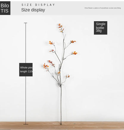 110cm Single Feel Autumn Leaf Plant Bouquet Artificial Flowers Plastic Floor Wedding Arrangement Withered Rattan decoration