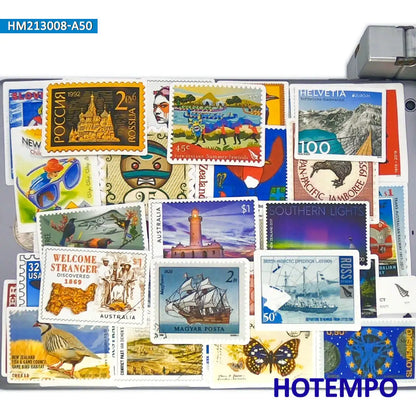 50pcs Mix National City Cultural Symbol Stamp Art Stickers for Kids Toys Phone Laptop Guitar Luggage Skateboard Bike Car Sticker