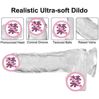 Huge Dildo Erotic Soft Anal Butt Plug Realistic Penis Strong Suction Cup Dick Toy for Adult G-spot Orgasm Sex Toys for Woman