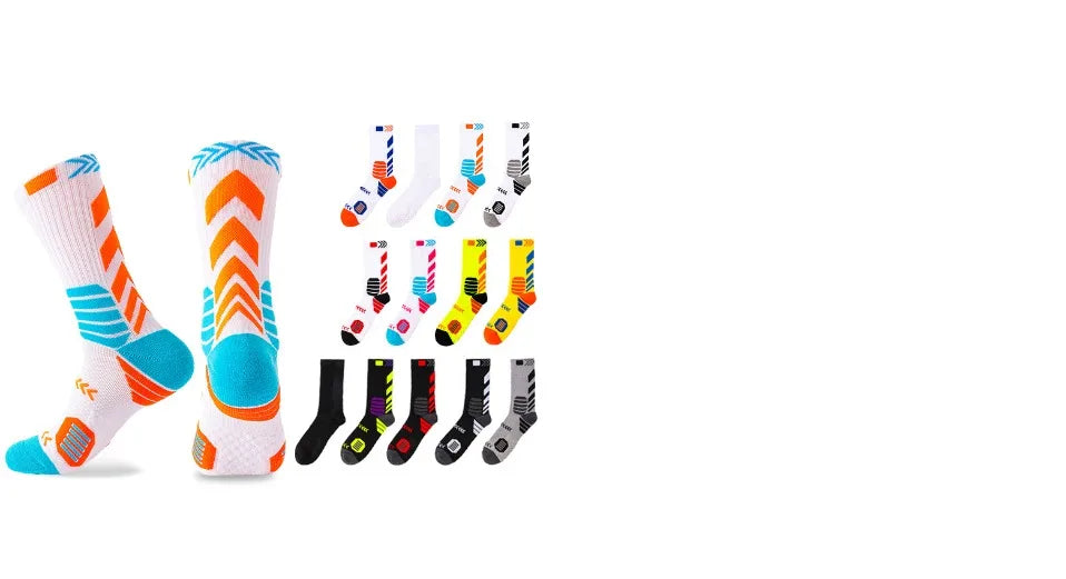 Elite Sport Cycling Basketball Socks Compression Running Man Black Trend Breathable Long Hiking Damping Athletic Professional