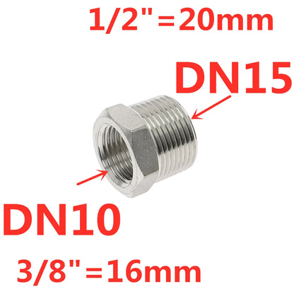 Tonifying Heart Reducer Bushing 1/8" 1/4" 3/8" 1/2" BSP Male/Female Thread SS304 Stainless Steel Pipe Fittings For Water Gas Oil