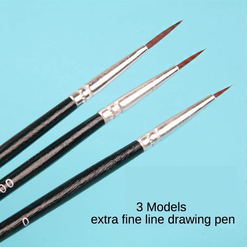 6Pcs/Set Fine Hand-painted Thin Hook Line Pen Drawing Art Pen #0 #00 #000 Paint Brush Art Supplies Nylon Hair Brush Painting Pen