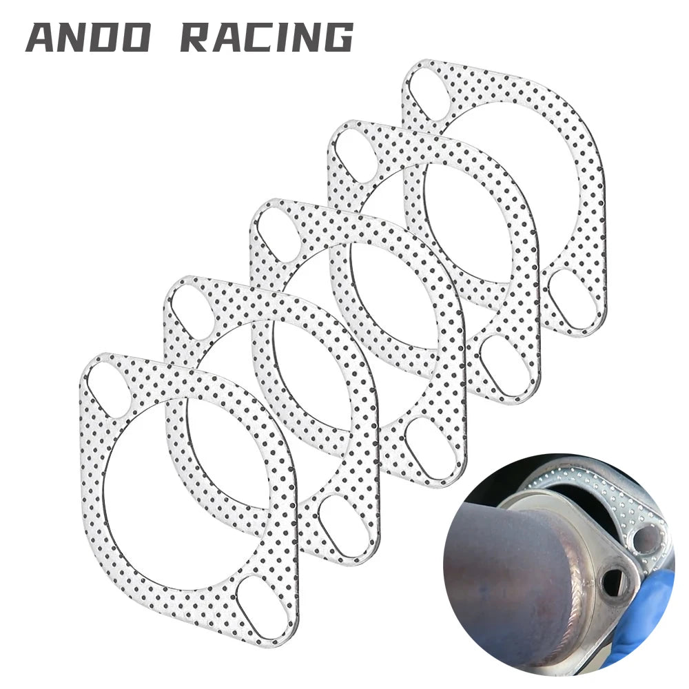 5pcs/Lot  2.5 inch=63mm Car Engine Exhaust Gasket Universal Exhaust Pipe Gasket With Two Holes