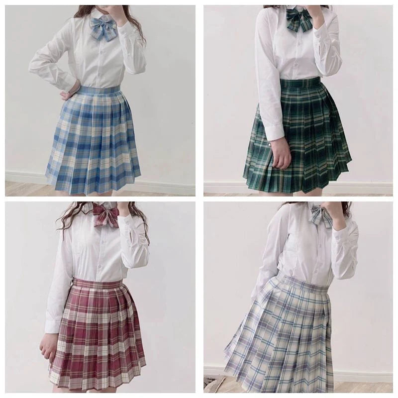 JMPRS Plaid Women Pleated Skirt Bow Knot Summer High Waist Preppy Girls Dance Mini Skirt Cute A Line Harajuku Sexy Japan Faldas