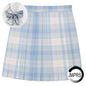 ZOKI Plaid Women Pleated Skirt Bow Knot Summer High Waist Preppy Girls Dance Mini Skirt Cute A Line Harajuku Sexy Japan Faldas