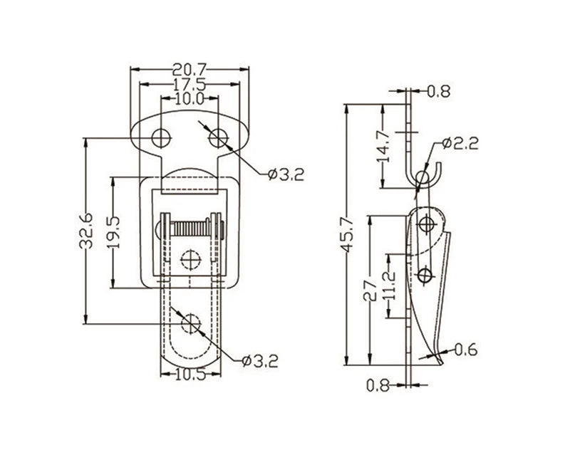 KAK Cabinet Boxes Spring Loaded Latch Catch Toggle Hasp Mild Steel Hasp For Sliding Door Simple Window Hardware Tool Box Lock