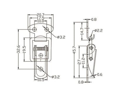 KAK Cabinet Boxes Spring Loaded Latch Catch Toggle Hasp Mild Steel Hasp For Sliding Door Simple Window Hardware Tool Box Lock
