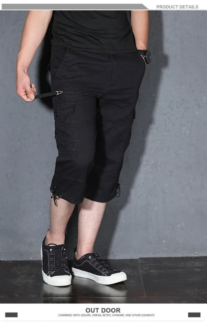 MRMT 2026 Brand Mens Capri Pants with Multiple Pockets Cargo Pants Casual Middle-aged Men Shorts Pant for Male Man Cropped Pants
