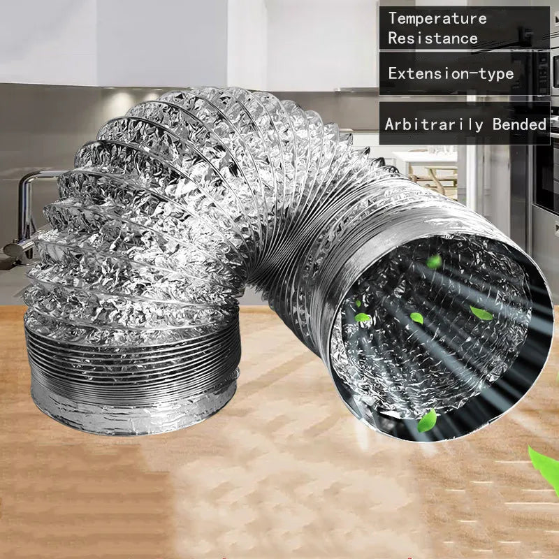 80-200mm Ventilator Pipe Aluminum Air Ventilation Hose for Bathroom Kitchen System Vent Exhaust Duct Tube Accessories