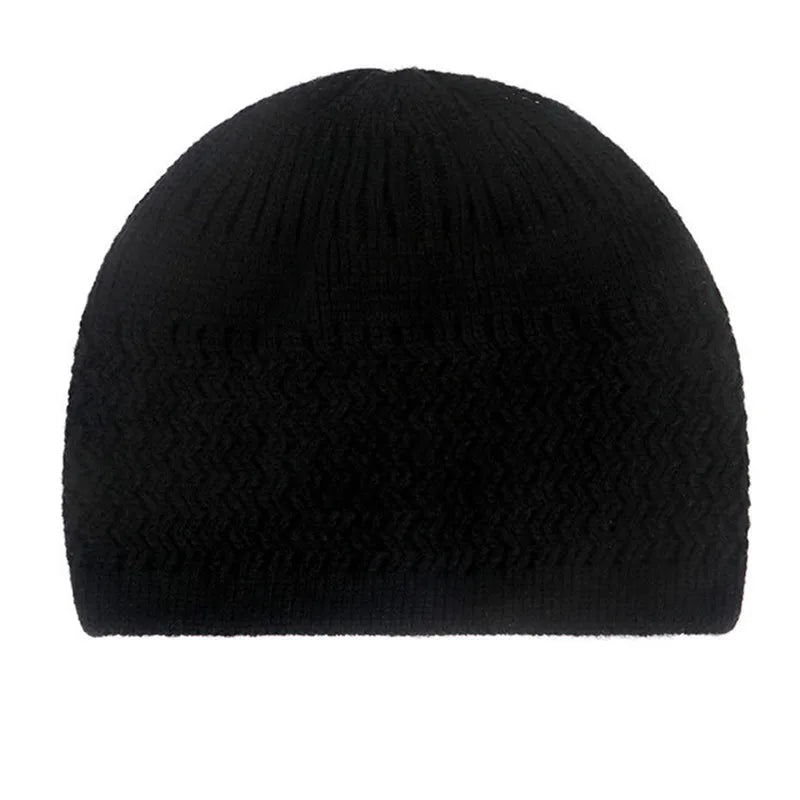 Casual Knitted Muslim Men Prayer Hats Winter Warm Male Beanies Cap Islamic Ramadan Jewish Kippah Homme Hat Men's Wrap Head Cap