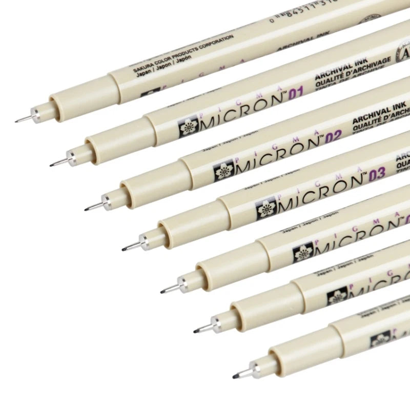 6pcs/Lot Pigma Sakura Micron Pen Set Waterproof Fine Liner Marker Pen Painting Drawing Sketch Markers Artistic Cartoon Design