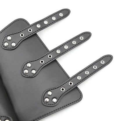 PU Leather Double Wrist Arm Binder Wristband Cuffs String Steampunk Bracers Cosplay Props BDSM Bondage Adult Game Sex Toys