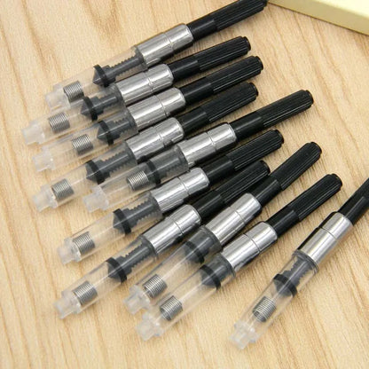 10pc FOUNTAIN PEN refill INK CONVERTER PUMP CARTRIDGES Black