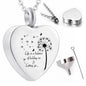 Heart-shaped dandelion pendant necklace ladies necklace ashes urn souvenir cremation jewelry-life is a balance of holding