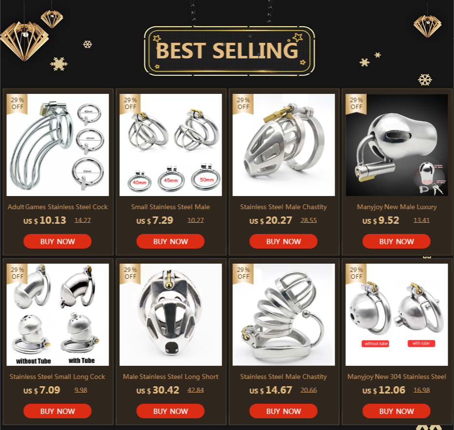 Stainless Steel Male Chastity Device Metal Chastity Cock Penis Cage Men's Virginity Lock Cock Rings BON4M Male Chastity