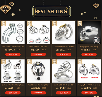 Stainless Steel Male Chastity Device Metal Chastity Cock Penis Cage Men's Virginity Lock Cock Rings BON4M Male Chastity