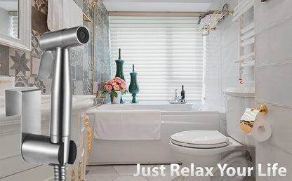 Handheld Toilet Bidet Sprayer Set Kit Stainless Steel Hand Bidet faucet for Bathroom Hand Sprayer Shower Head Self Cleaning