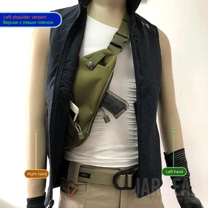 Multifunctional Concealed Tactical Storage Gun Bag Holster Men's Left Right Nylon Shoulder Bag Anti-theft Bag Chest Bag Hunting