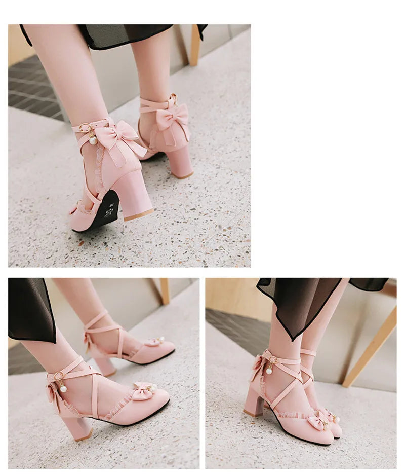 7-15 Years Old Girls High Heels Shoes Pink White Princess Girls Dress Shoes Summer Girls Party Shoes  X#12/10D50