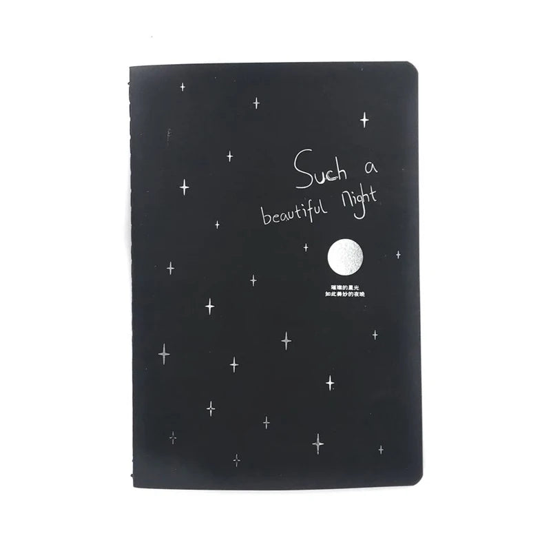9Pc Pen+1pc Notebook Set 2025 Sketchbook Diary for Graffiti Soft Cover Black Paper Sketch Book Notebook Office School Supplies