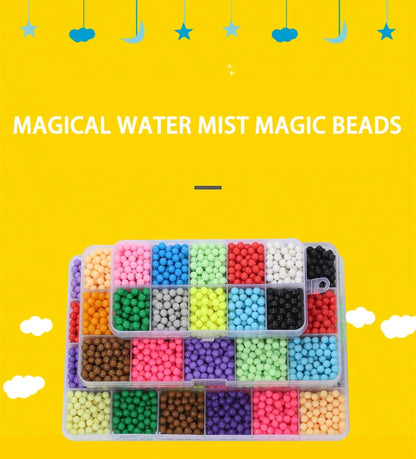 Handmade Magic Water Fuse Beads Creative Beads DIY Art Crafts Toys Magic Water Sticky Beads Sensory Toys Set with Accessories