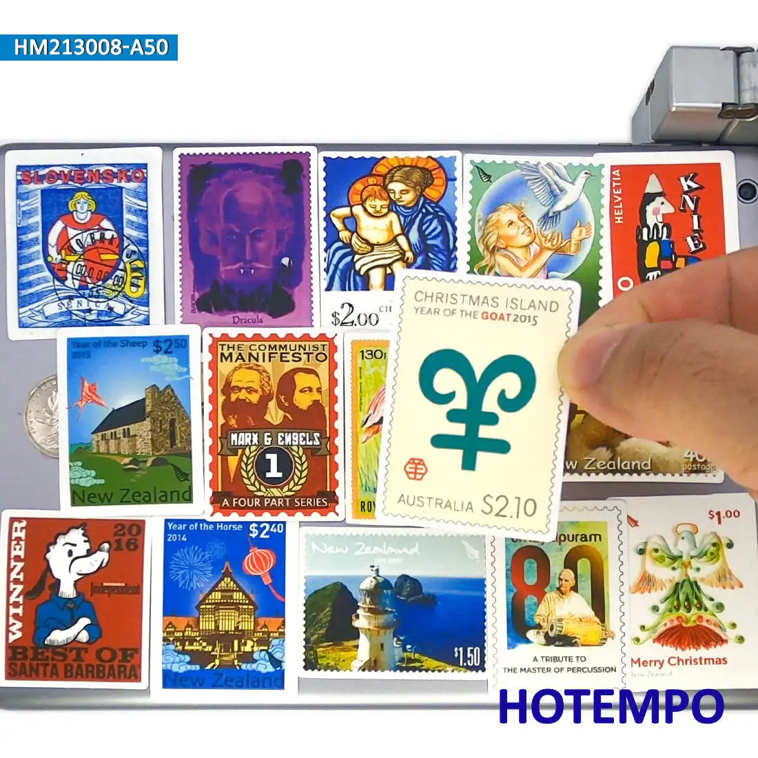 50pcs Mix National City Cultural Symbol Stamp Art Stickers for Kids Toys Phone Laptop Guitar Luggage Skateboard Bike Car Sticker