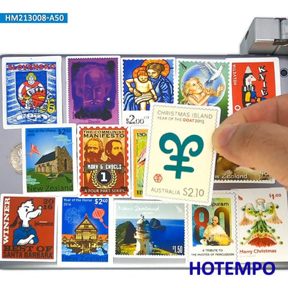 50pcs Mix National City Cultural Symbol Stamp Art Stickers for Kids Toys Phone Laptop Guitar Luggage Skateboard Bike Car Sticker