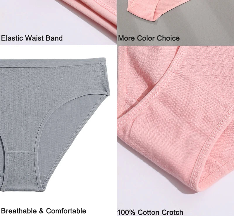 Cotton Panties Jacquard Design Pattern Women Panties Underwear Sexy Female Lingerie Briefs Solid Color Intimate Pantys for Woman