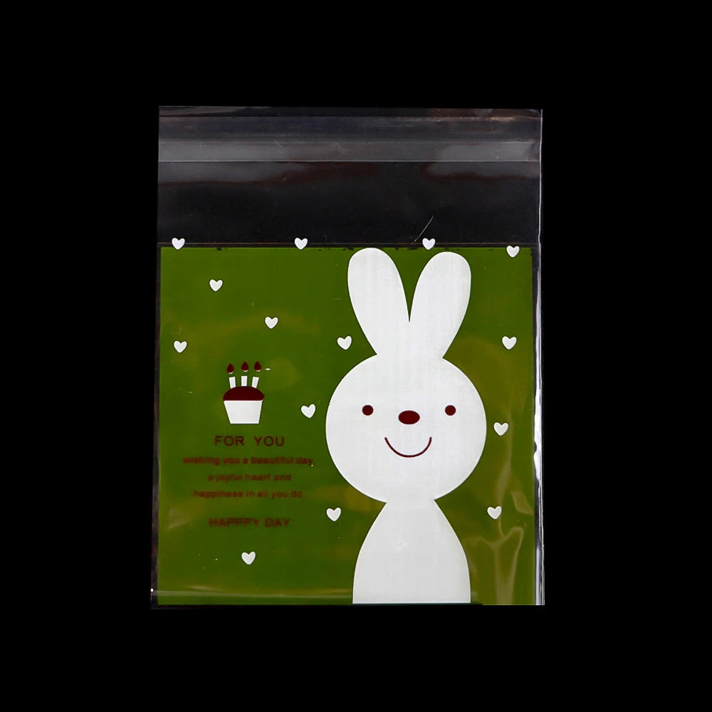 50/100 pcs 10x13cm Opp Self-Stick Transparent Packing Bear Owl Cookie Candy Wedding Birthday Christmas Party Gift Bag Wholesale