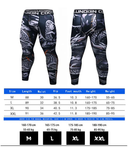 New Men Sports Jiu Jitsu BJJ Suit Gym Fitness Compression Clothes Running Jogging Sport Wear Exercise Workout Rashguard Tights