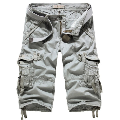 2025 Summer New High Quality Cargo Shorts Men Casual Workout Military Men's Shorts Multi Pocket Knee Length Short Pants