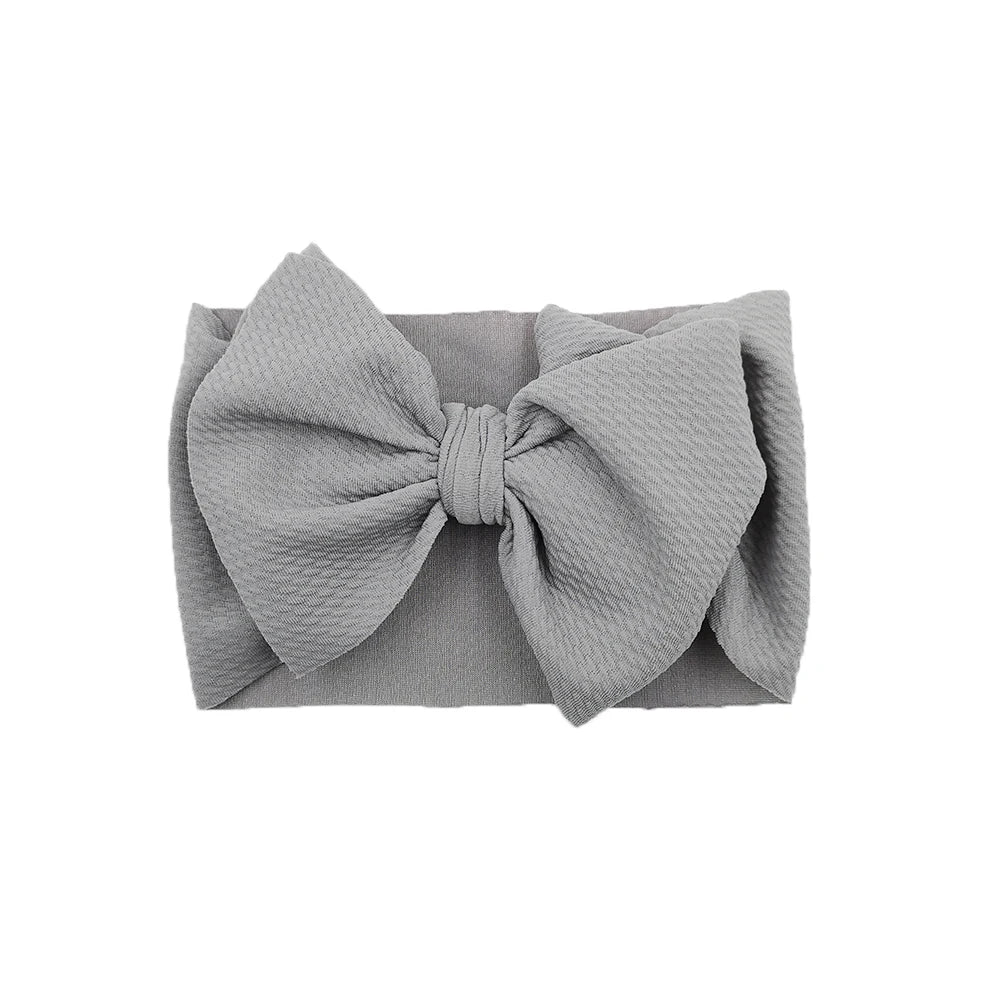 Solid Baby Headband Adjustable Big Bowknot Hair Band Oversize Turban Newborn Headwear For Baby Girls Fashion Hair Accessories