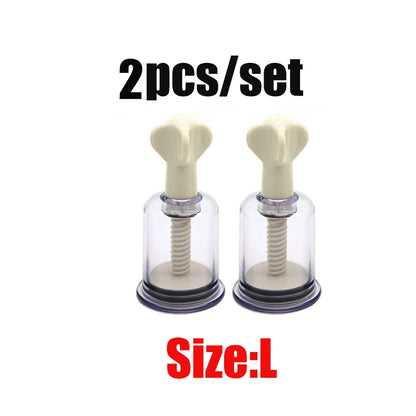 2pcs BDSM Toy Set,Pussy Clit Nipple Sucker Clamp,Breast Enlargement Vacuum Pump G-spot Stimulate Massage Adult Sex Toy For Women