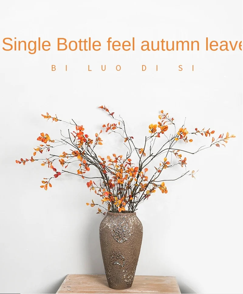 110cm Single Feel Autumn Leaf Plant Bouquet Artificial Flowers Plastic Floor Wedding Arrangement Withered Rattan decoration