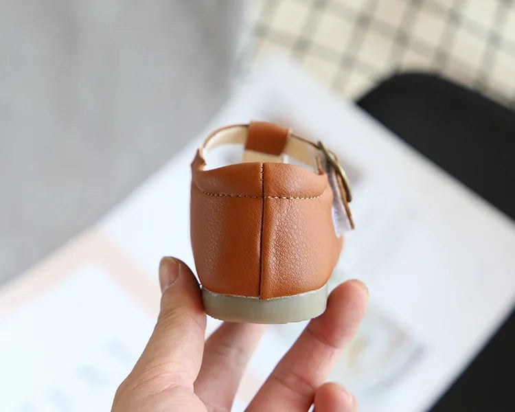 Spring Autumn Kids Shoes T Strap Leather Shoes For Girls Boys Non-slip Toddlers Mary Janes Baby Children Buckle Strap Flats