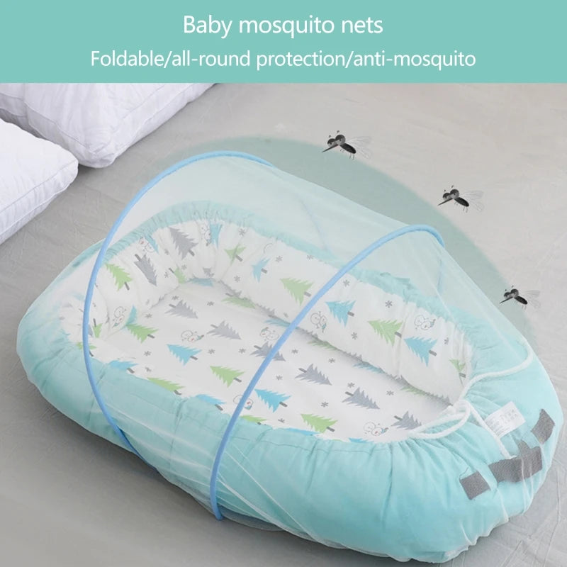 77HD Baby Crib Mosquitoes Net Portable Foldable Infant Bed Canopy Netting Folding Sleeping Cradle Insect Net Tent