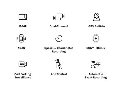 70mai Dash Cam Pro Plus A500S 1944P ADAS GPS Camera 70mai Front Cam A500S 140FOV Car DVR 24H Parking Support Rear Interior Cam