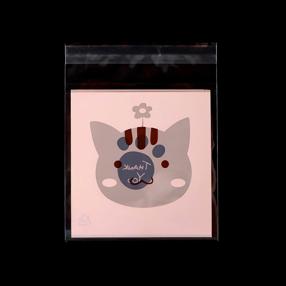 50/100 pcs 10x13cm Opp Self-Stick Transparent Packing Bear Owl Cookie Candy Wedding Birthday Christmas Party Gift Bag Wholesale