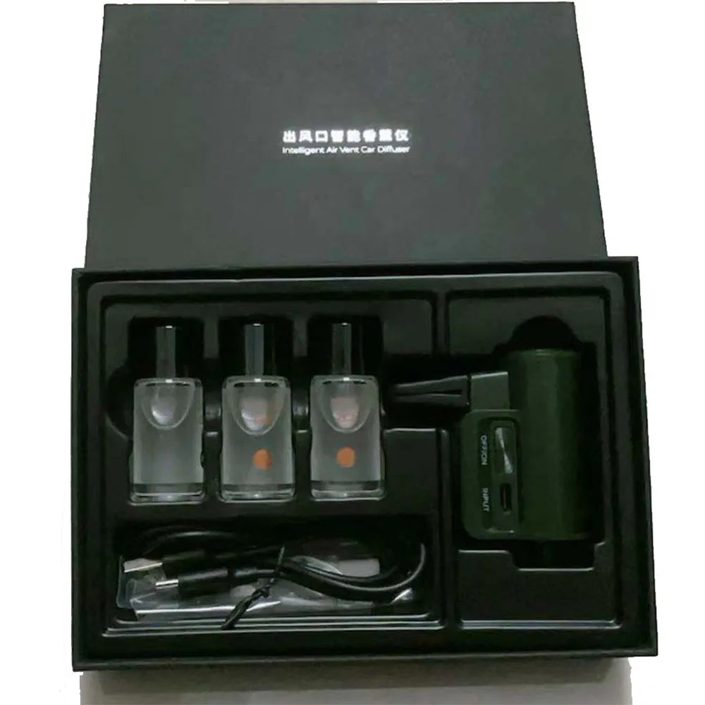 Electric Auto Air Diffuser Aroma Car Air Vent Humidifier Mist Wood Grain Oil Aromatherapy Car Air Freshener Perfume Fragrance